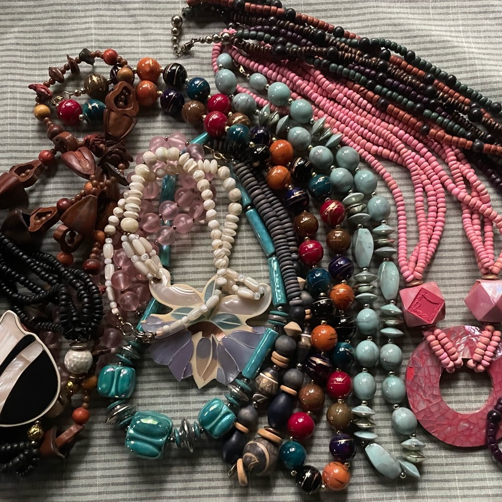 Lot of Ten Chunky Bead Necklaces